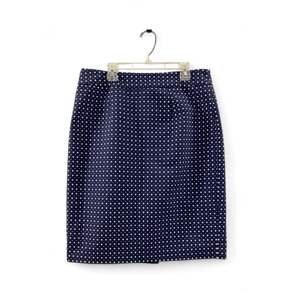 Banana Republic Size 8 Navy & White Geometric Print Pencil Skirt Casual Formal - Picture 1 of 5